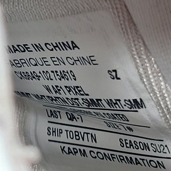 Nike Air Force 1 Low Pixel Women's White Sneakers CK6649-102 US Size 7 Sample - Picture 9 of 9